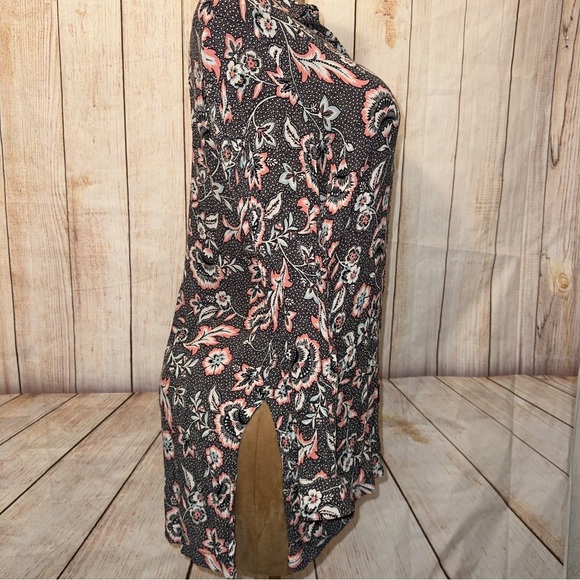 J. Jill Black and Pink Floral Tunic Blouse, women’s M​ - Picture 4 of 10